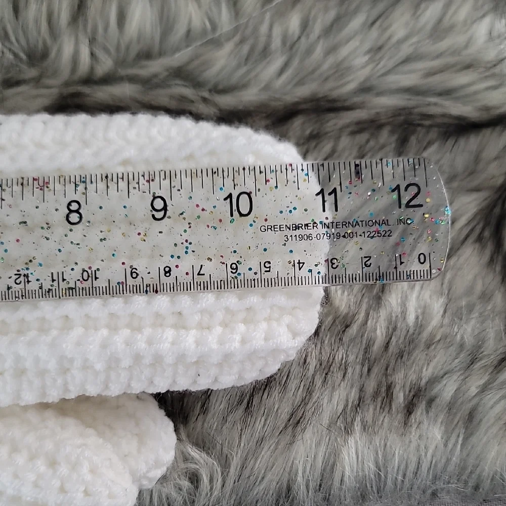 Hand Crochet Vintage Style White Mittens